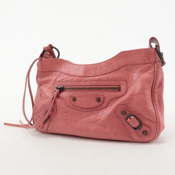 BALENCIAGA The Hip Leather Shoulder Bag Pink 242803 Online Hot Sale