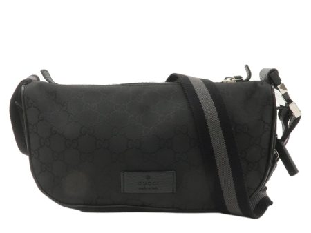 GUCCI Sherry GG Nylon Body Bag Waist Bag Black 449182 For Discount