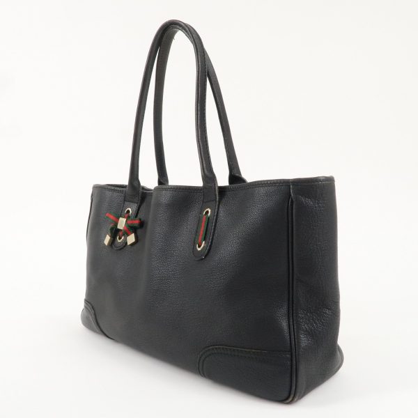 GUCCI Princy Sherry Leather Tote Bag Black 163805 Discount