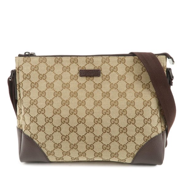 GUCCI GG Canvas Leather Shoulder Bag Crossbody Bag 114273 For Sale