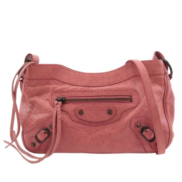 BALENCIAGA The Hip Leather Shoulder Bag Pink 242803 Online Hot Sale