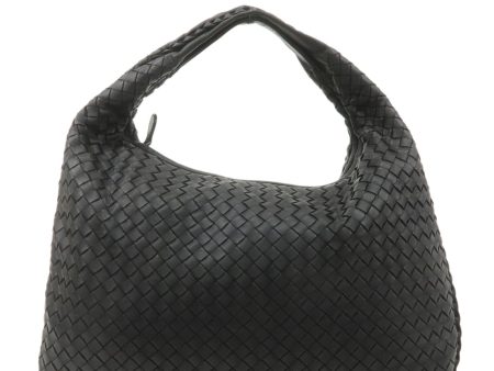 BOTTEGA VENETA Intrecciato Hobo Leather Shoulder Bag Black 115653 Online