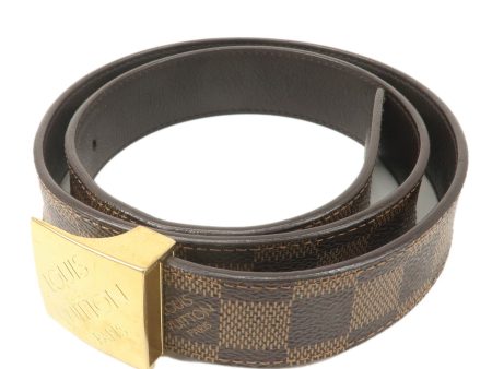 Louis Vuitton Damier Ebene Saint Tulle Carre Belt 75 30 M6944 For Sale