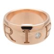 BVLGARI Mono Logo Ring 1P Diamond K18 Rose Gold #49 US4.5-5 For Cheap