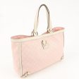 GUCCI Abbey Line GG Canvas Leather Tote Bag Pink 141472 Fashion