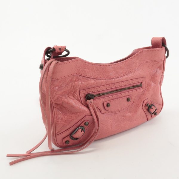 BALENCIAGA The Hip Leather Shoulder Bag Pink 242803 Online Hot Sale