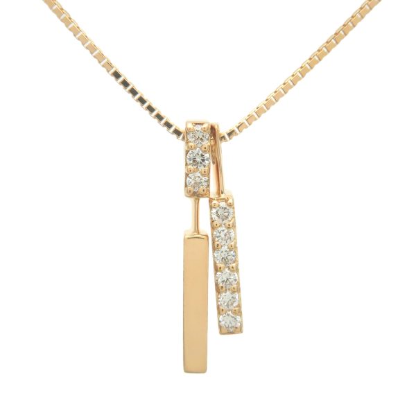 STAR JEWELRY 9P Diamond Necklace 0.09ct K18 750YG Yellow Gold Fashion