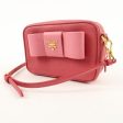 PRADA Logo Saffiano Leather Ribbon Shoulder Bag Pink 1N1674 Sale