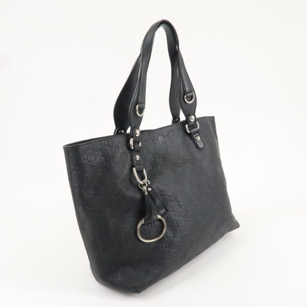 GUCCI Guccissima Leather Horsebit Tote Bag Black 229852 For Sale