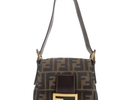 FENDI Zucca Canvas Leather Mini Mamma Bucket 222826571.089 For Discount