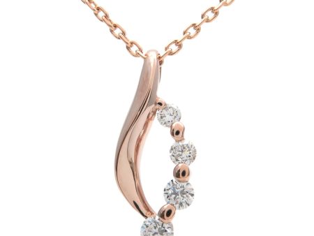 STAR JEWELRY 4P Diamond Necklace 0.08ct K18PG 750PG Rose Gold Online now