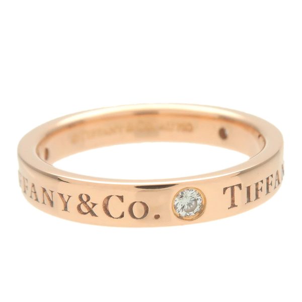 Tiffany&Co. Flat Band Ring 3P Diamond K18 Rose Gold US4.5 EU47.5 Sale