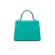 - DM Email To Purchase - Hermès Sellier Kelly 25 Madame Leather Vert Verone U1  Bleu De Prusse 7P Palladium Hardware on Sale