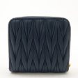 MIU MIU Matelasse Leather Bi-fold Wallet Navy 5ML522 For Cheap