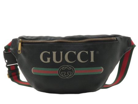 GUCCI Sherry Leather Waist Bag Black 493869 For Cheap