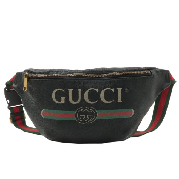 GUCCI Sherry Leather Waist Bag Black 493869 For Cheap