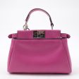 FENDI Leather Micro Peekaboo 2Way Bag Hand Bag Pink 8M0355 Online