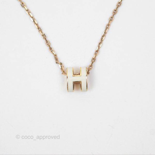 Hermès Mini Pop H Pendant Necklace Marron Glace Rose Gold Hardware Supply