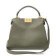 FENDI Peekaboo Iconic Essentially Leather 2Way Bag Khaki 8BN302 Online Hot Sale