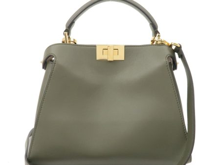 FENDI Peekaboo Iconic Essentially Leather 2Way Bag Khaki 8BN302 Online Hot Sale