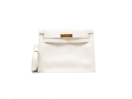 - DM Email To Purchase - Hermès Kelly Danse II Bag White Evercolor Gold Hardware Online Sale