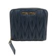 MIU MIU Matelasse Leather Bi-fold Wallet Navy 5ML522 For Cheap