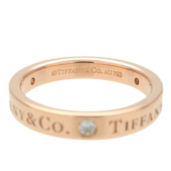 Tiffany&Co. Flat Band Ring 3P Diamond K18 Rose Gold US4.5 EU47.5 Sale