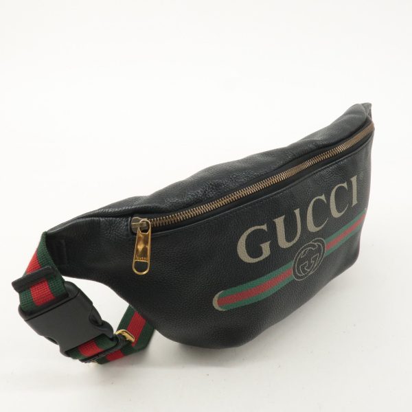 GUCCI Sherry Leather Waist Bag Black 493869 For Cheap