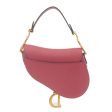 Christian Dior Saddle Bag Leather Shoulder Bag Red For Discount