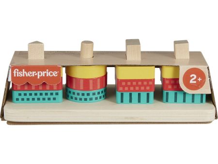 FISHER PRICE WOODEN SHAPE STACKER For Sale