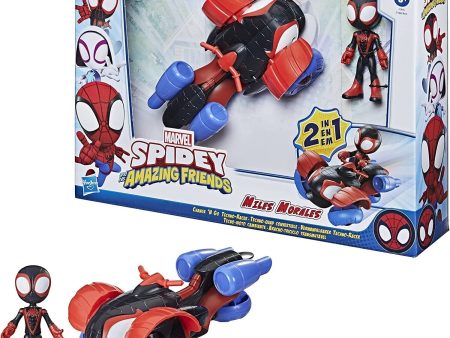 SPIDEY AND HIS AMAZING FRIENDS 2 IN 1CHANGE  N GO TECHNO-RACER AND MILES MORALES: SPIDER-MAN Cheap