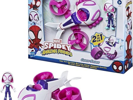 SPIDEY AND HIS AMAZING FRIENDS 2IN 1 CHANGE  N GO GHOST-COPTER AND GHOST-SPIDER on Sale